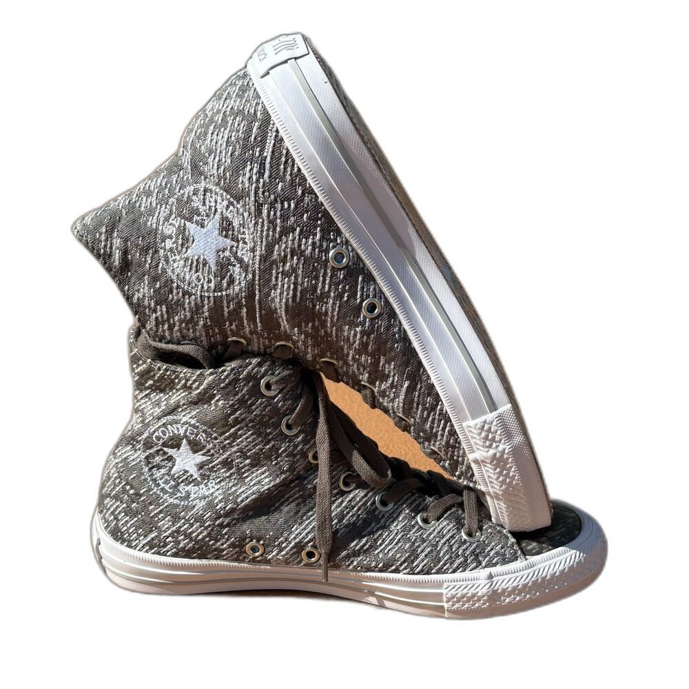 Converse Gemma Knit Hi Top Sneakers Grey White Winter All Star Women 7